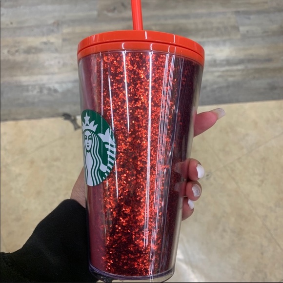 Starbucks sparkly glitter ombré red tumbler - Picture 2 of 2